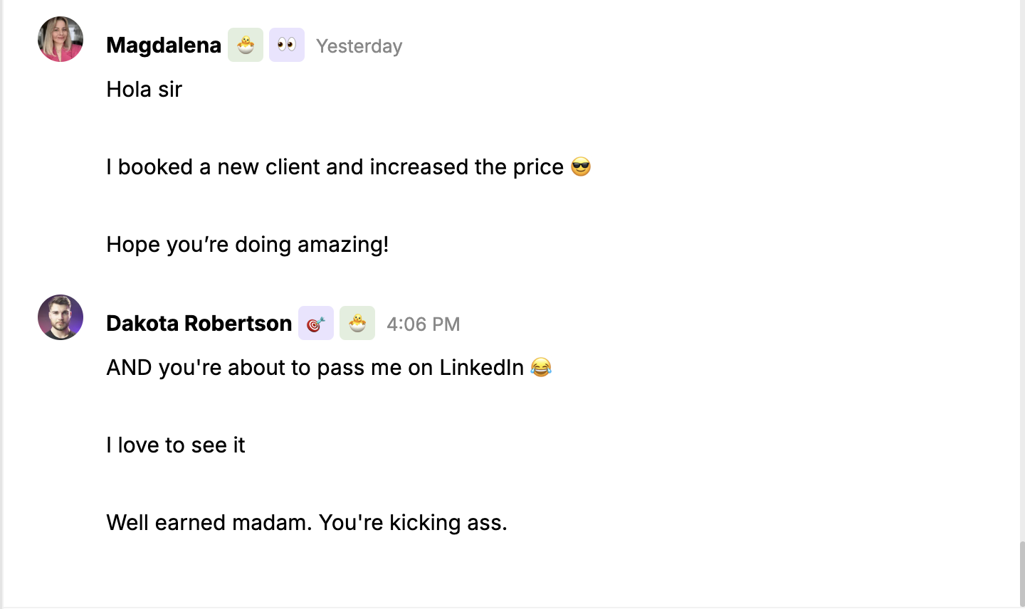 Magdalena — new clients + price increase